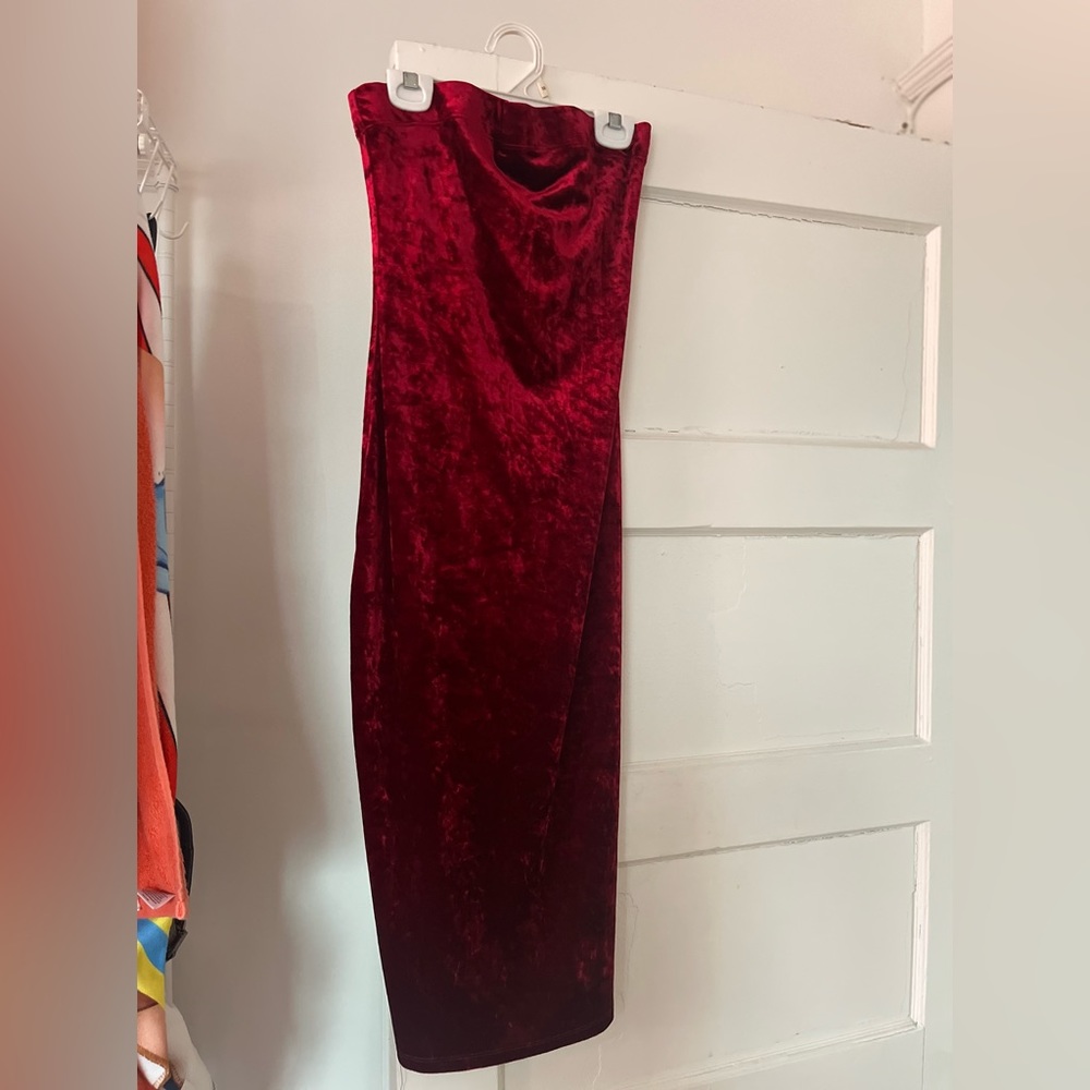Velvet Red Midi Dress